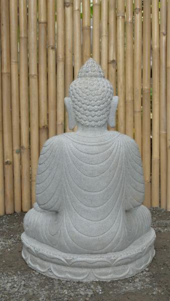 Product image 5 of the product “Seated Buddha made of Riverstone in Dharmachakra gesture of wheel of the teaching of the Dharma, H. 79cm. ”